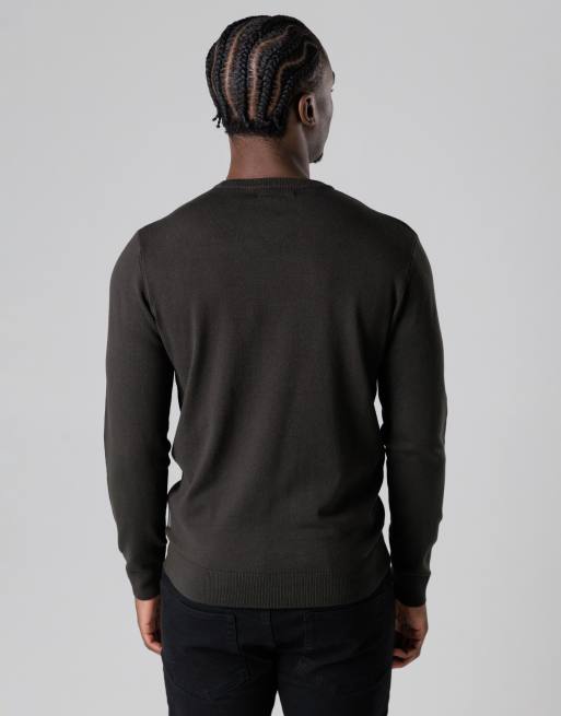 French Connection Crew neck long sleeve knitted jumper in dark green, 2 of 4