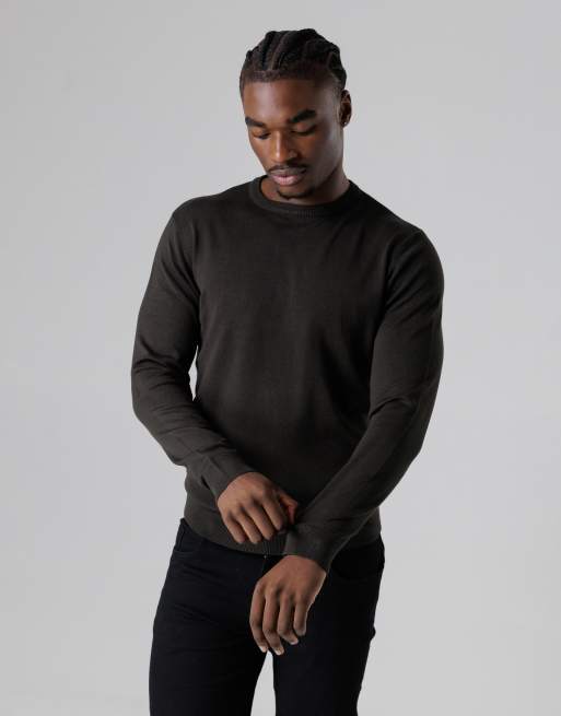 French Connection Crew neck long sleeve knitted jumper in dark green, 4 of 4