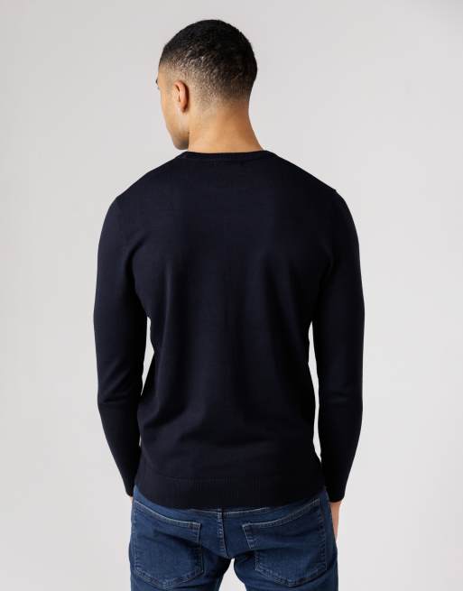 French Connection Crew neck long sleeve knitted jumper in navy, 2 of 4