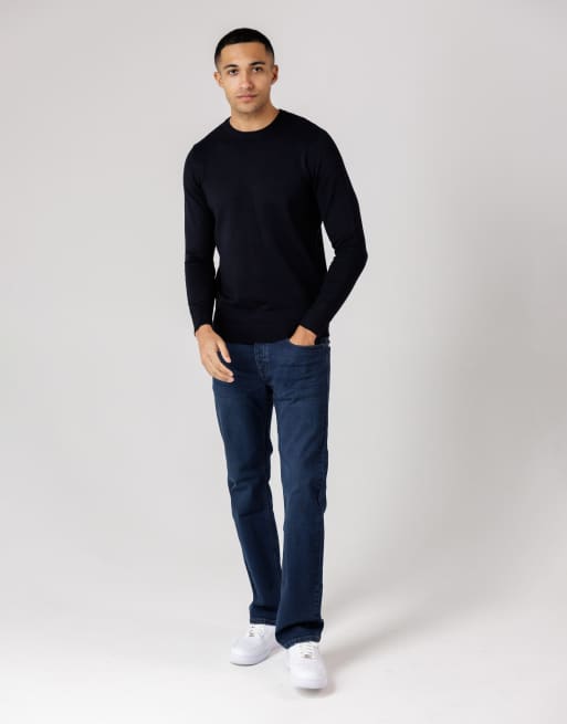 French Connection Crew neck long sleeve knitted jumper in navy, 3 of 4