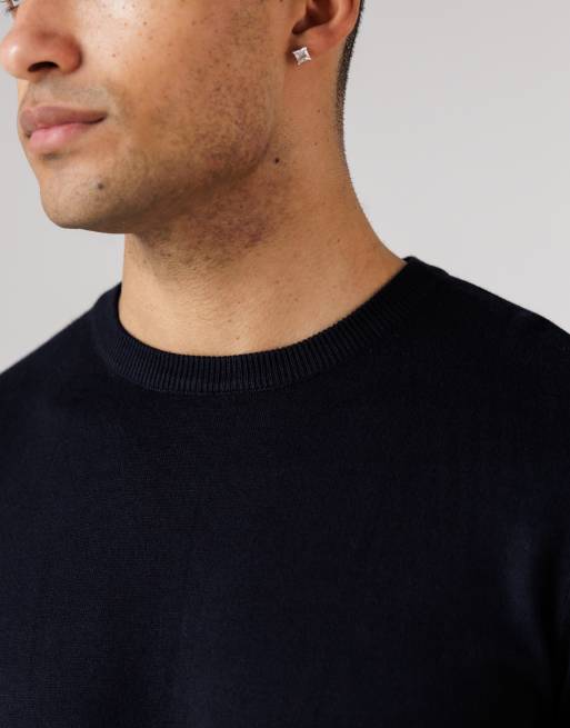 French Connection Crew neck long sleeve knitted jumper in navy, 4 of 4
