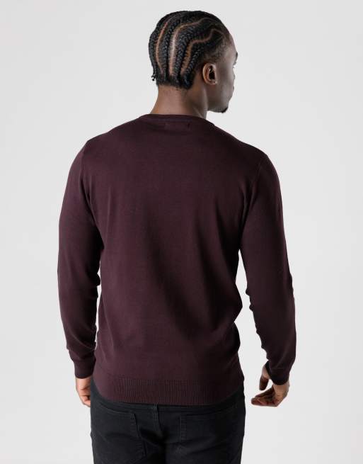 French Connection Crew neck long sleeve knitted jumper in wine, 2 of 4