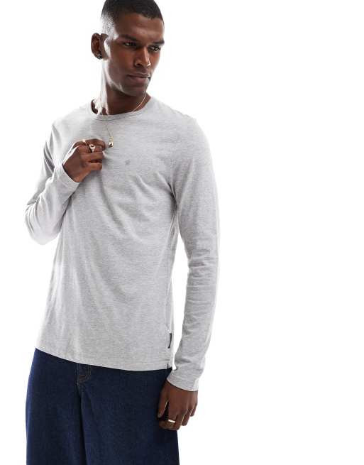 French Connection crew neck long sleeve t-shirt in light gray