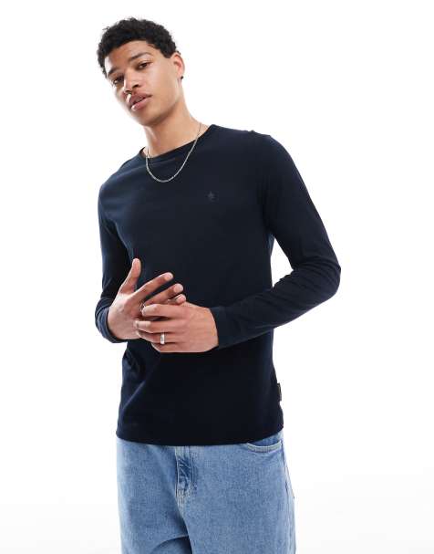 French Connection crew neck long sleeve t-shirt in navy - view 1