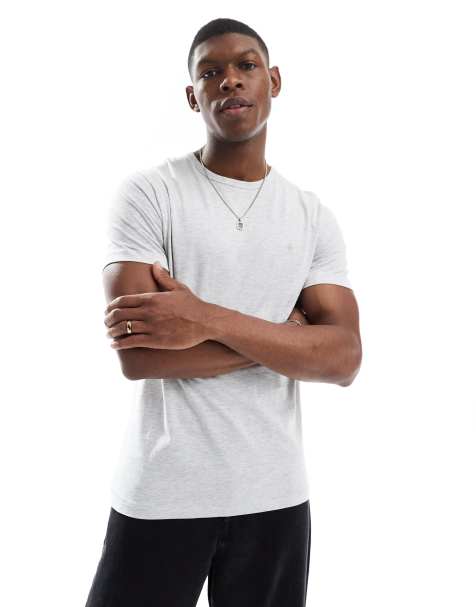 French Connection crew neck short sleeve t-shirt in ecru melange - view 1