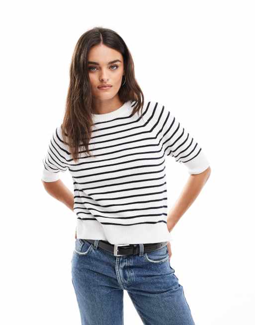 French Connection crew neck sweater in stripe