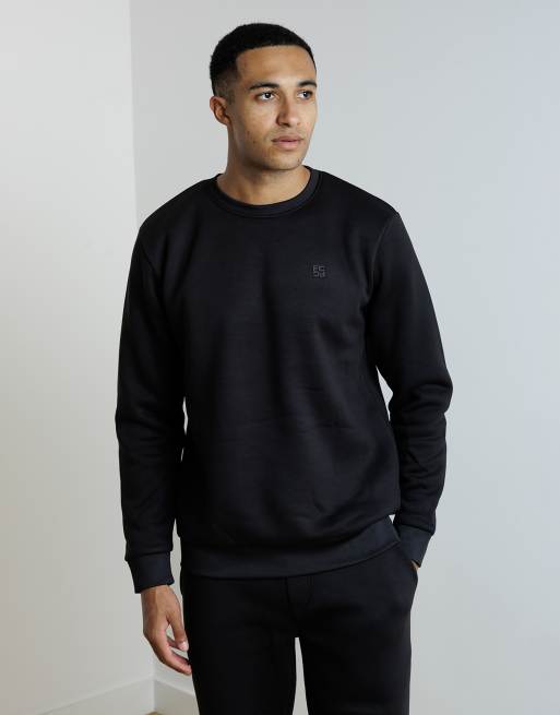 French Connection Crew neck sweatshirt and jogger tracksuit co-ord in black, 3 of 4