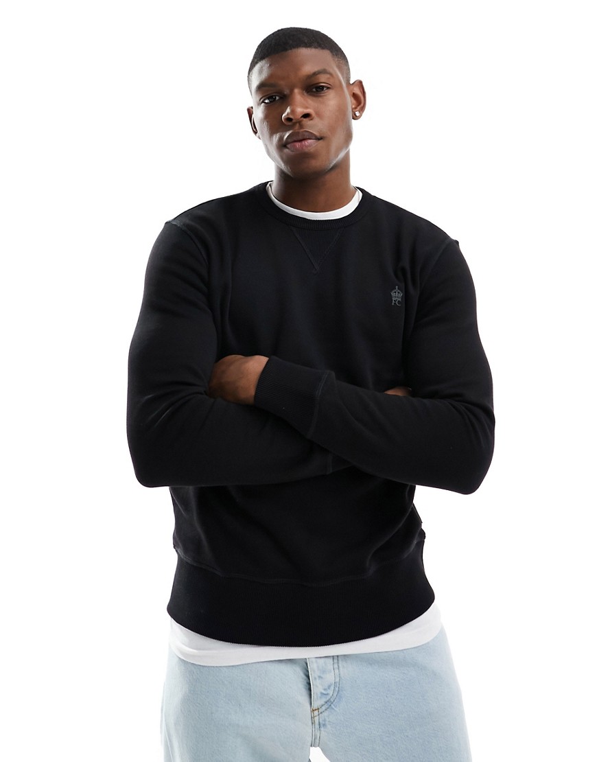 FRENCH CONNECTION CREW NECK SWEATSHIRT IN BLACK