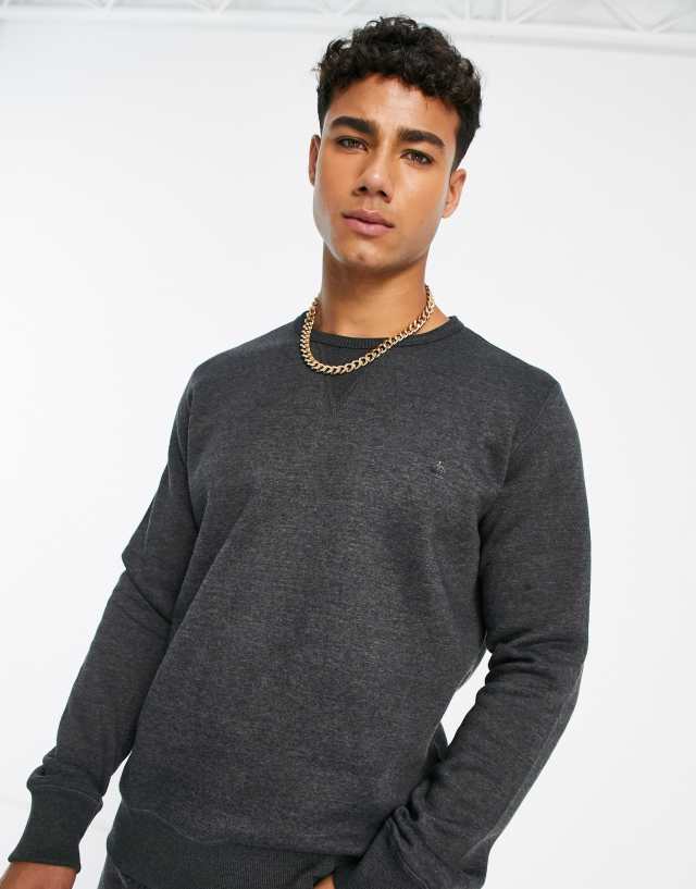 French Connection crew neck sweatshirt in dark gray