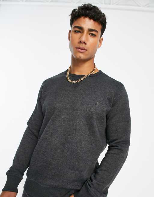 French Connection crew neck sweatshirt in dark grey | ASOS