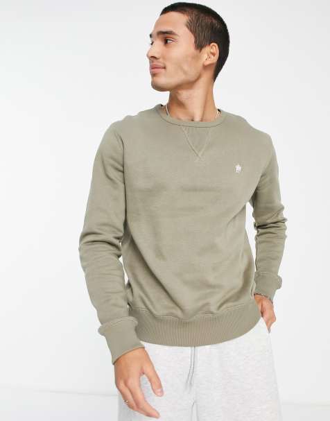 French Connection crew neck sweatshirt in light khaki - view 1