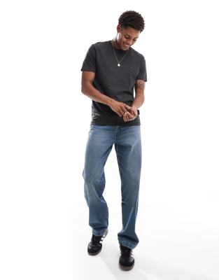 French Connection Mens French Connection crew neck t-shirt in charcoal melange-Black