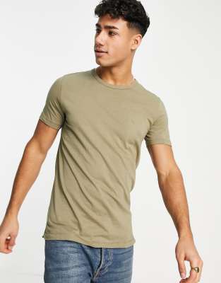 French Connection French Connection crew neck t-shirt in light khaki-Green
