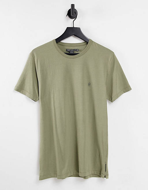 French Connection crew neck t-shirt in light khaki