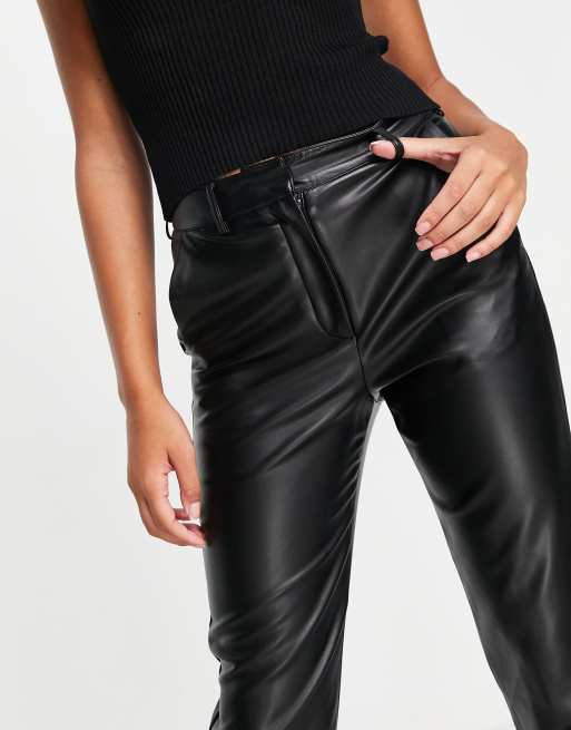 French Connection Crolenda pants in black PU