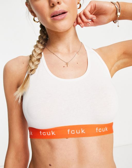 French Connection Fcuk Crop Top And Cheekini Brief Set in Orange