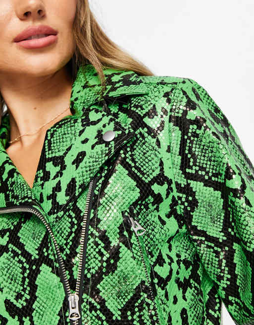 Snake print hot sale cropped jacket