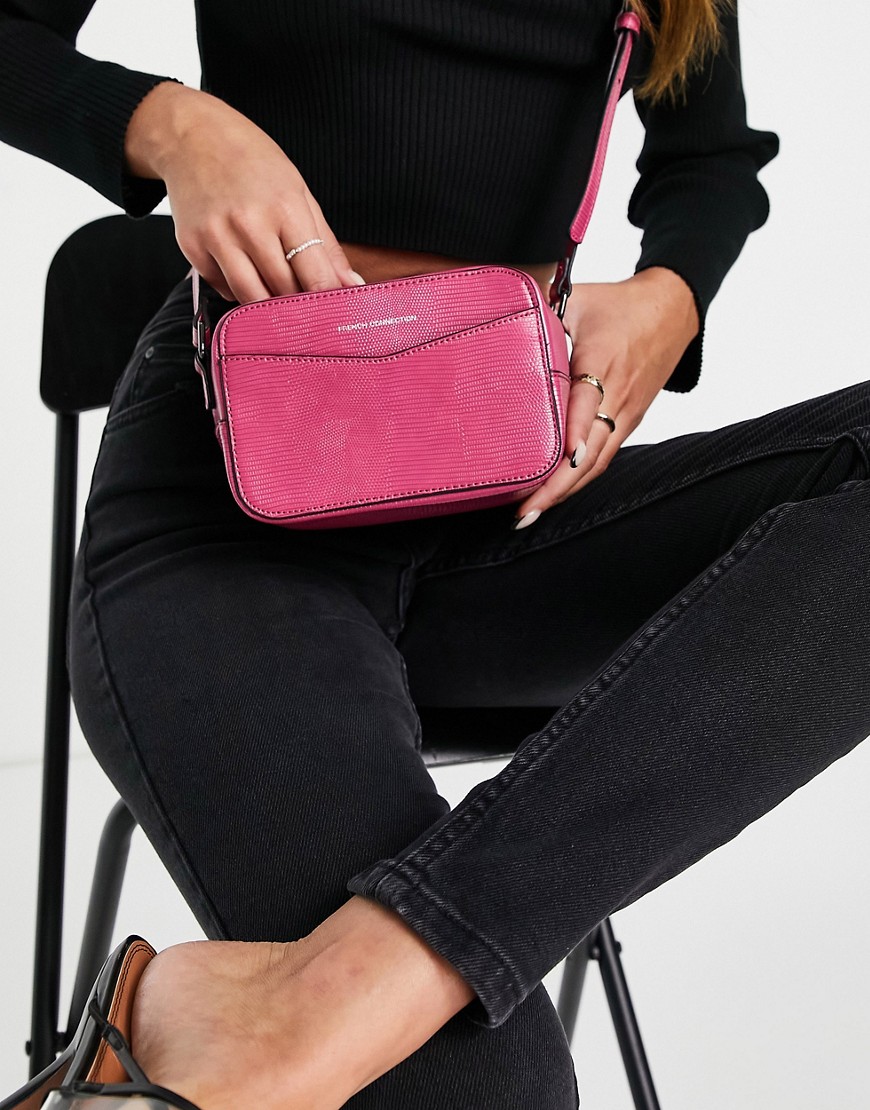 French Connection cross body bag in deep pink-Purple