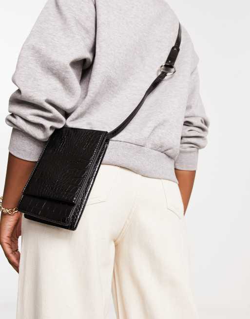 French Connection crossbody pocket bag in black, 2 of 4