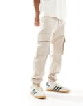 [French Connection Mens] French Connection cuffed cargo pants in stone-Neutral M Stone