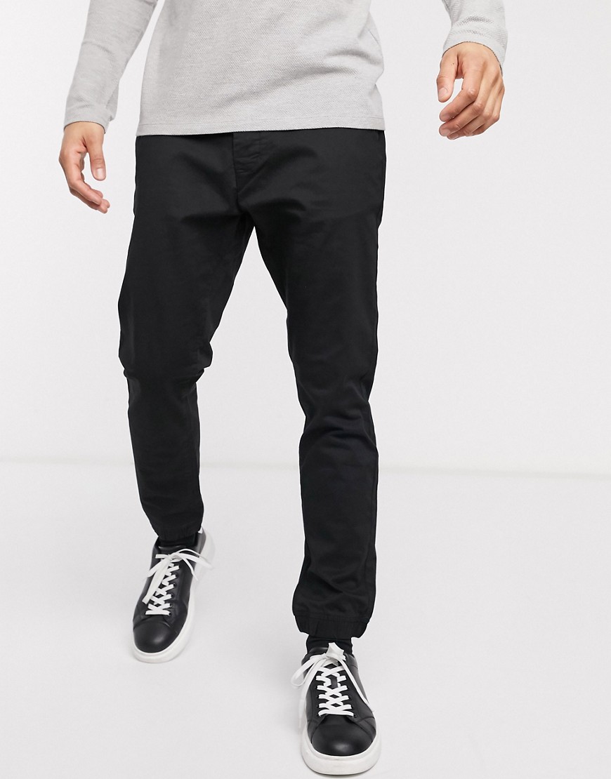 French Connection cuffed chino trouser-Black