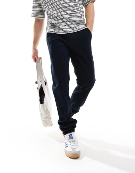 French Connection cuffed chino trousers in navy - view 1