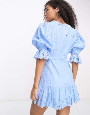 Light Blue Eyelet Dress