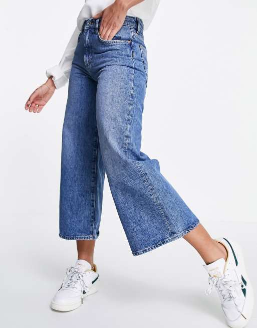 Cropped store denim culottes