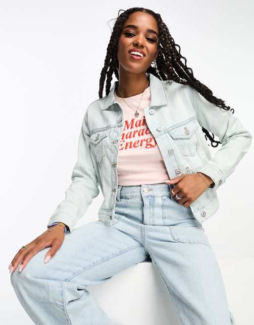 French Connection denim jacket in bleached blue ASOS