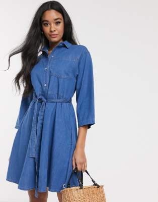 denim mini shirt dress