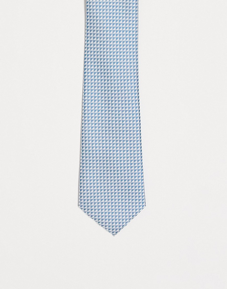 French Connection diamond print tie in blue-Navy