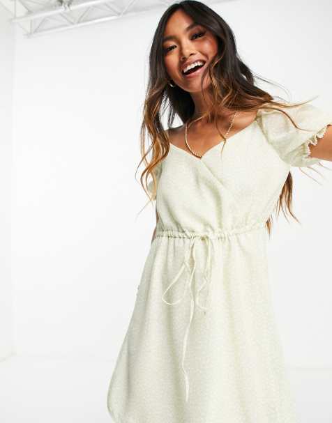 French Connection ditsy floral print mini dress in green - view 1