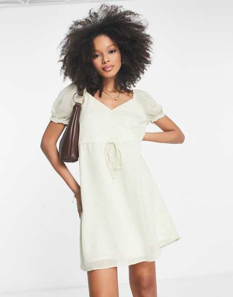 French Connection ditsy floral print mini dress in green - view 1