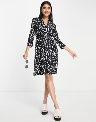 French Connection doe meadow jersey mini dress in black