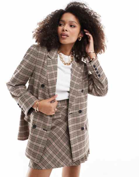 French Connection double-breasted blazer in check co-ord - view 1