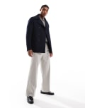 [French Connection Mens] French Connection double breasted coat in navy Chest 40 Navy