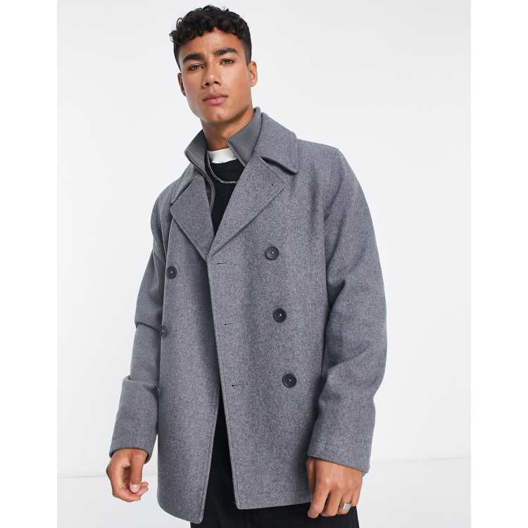 Gray hotsell wool peacoat