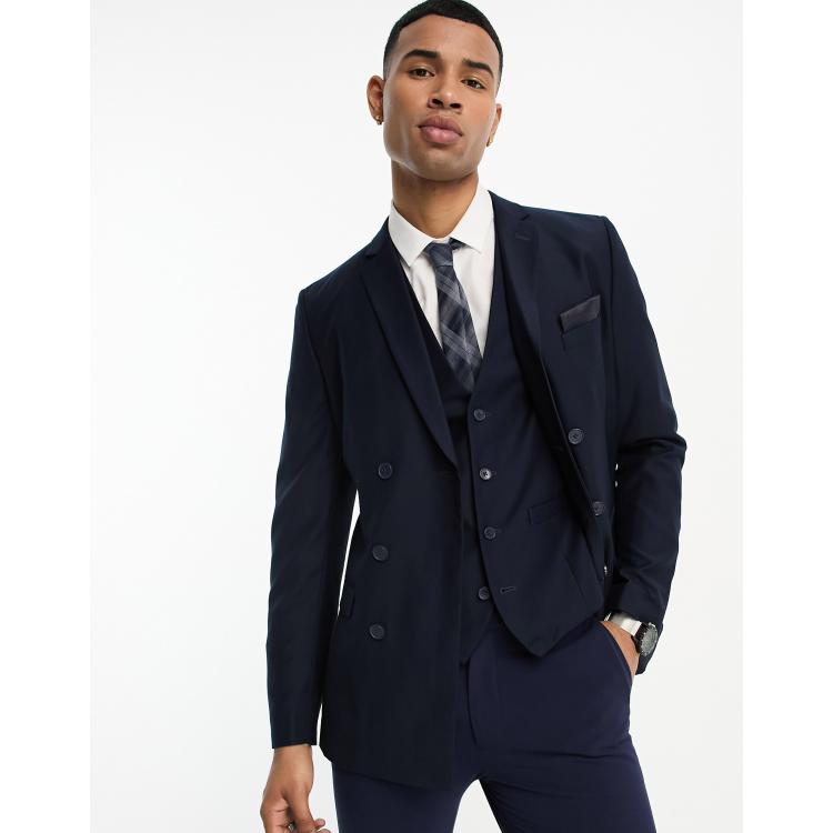 Suit 'Em Up Black Double-Breasted Cropped Blazer