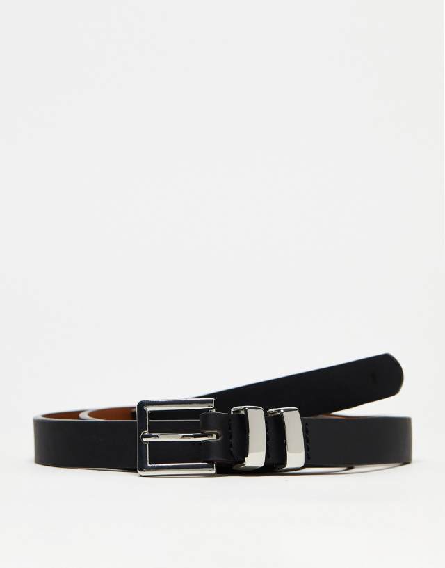 French Connection double keeper belt in black