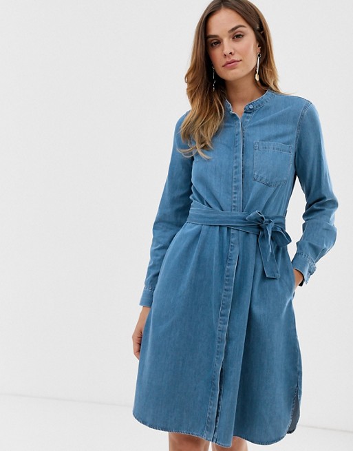 French Connection double wrap belted shirt dress