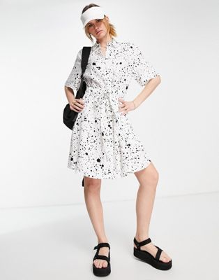French Connection droplet drape shirt dress in white - ASOS Price Checker