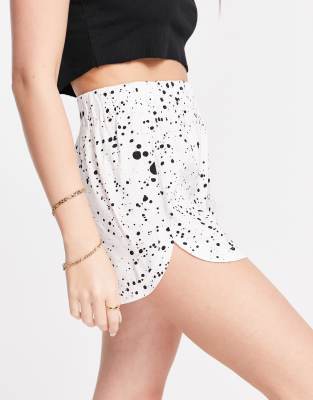 French Connection droplet drape shorts in white