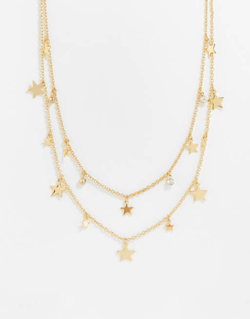 French Connection - Dubbele schakelketting met sterretjes in goud