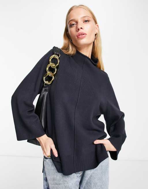French Connection Ebba Babysoft high neck jumper in blue