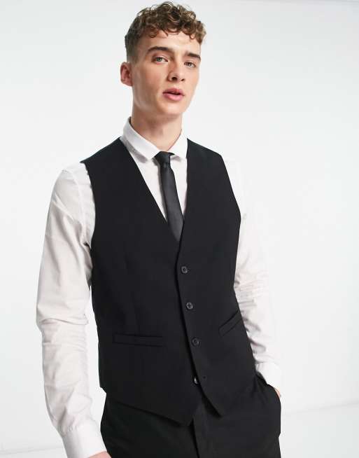 French Connection - Effen slim-fit gilet in zwart