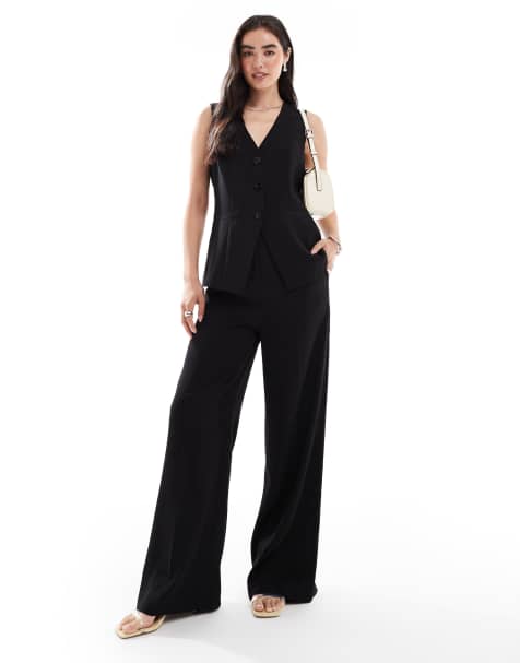 French Connection - Elegante jumpsuit met gilet in zwart - view 1