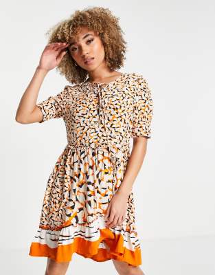 French Connection - Ellie - Robe courte à motif - Orange multicolore