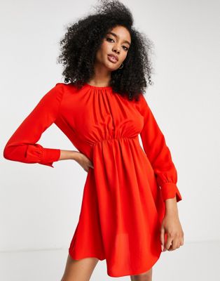 French Connection emmy crepe dress in red