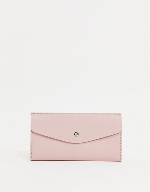 French Connection envelope popper wallet in pink
