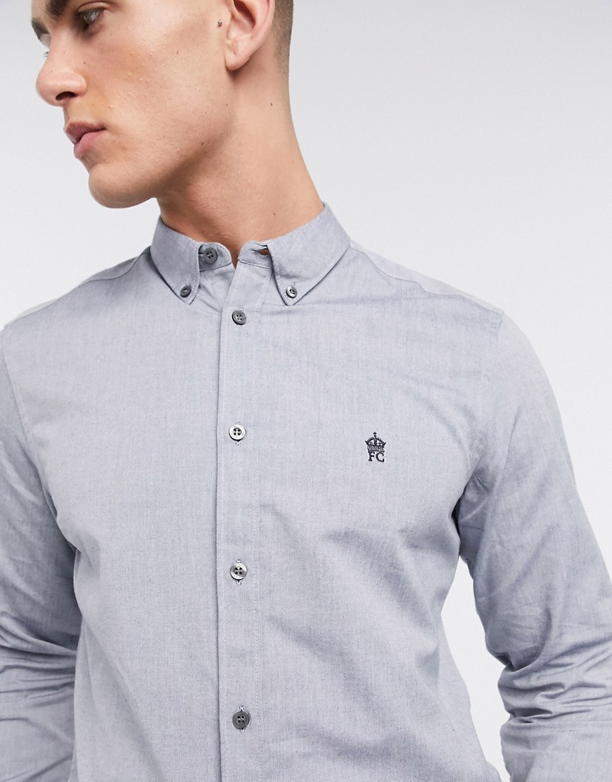 French Connection Essentials Tall Oxford Shirt In Blue-blues